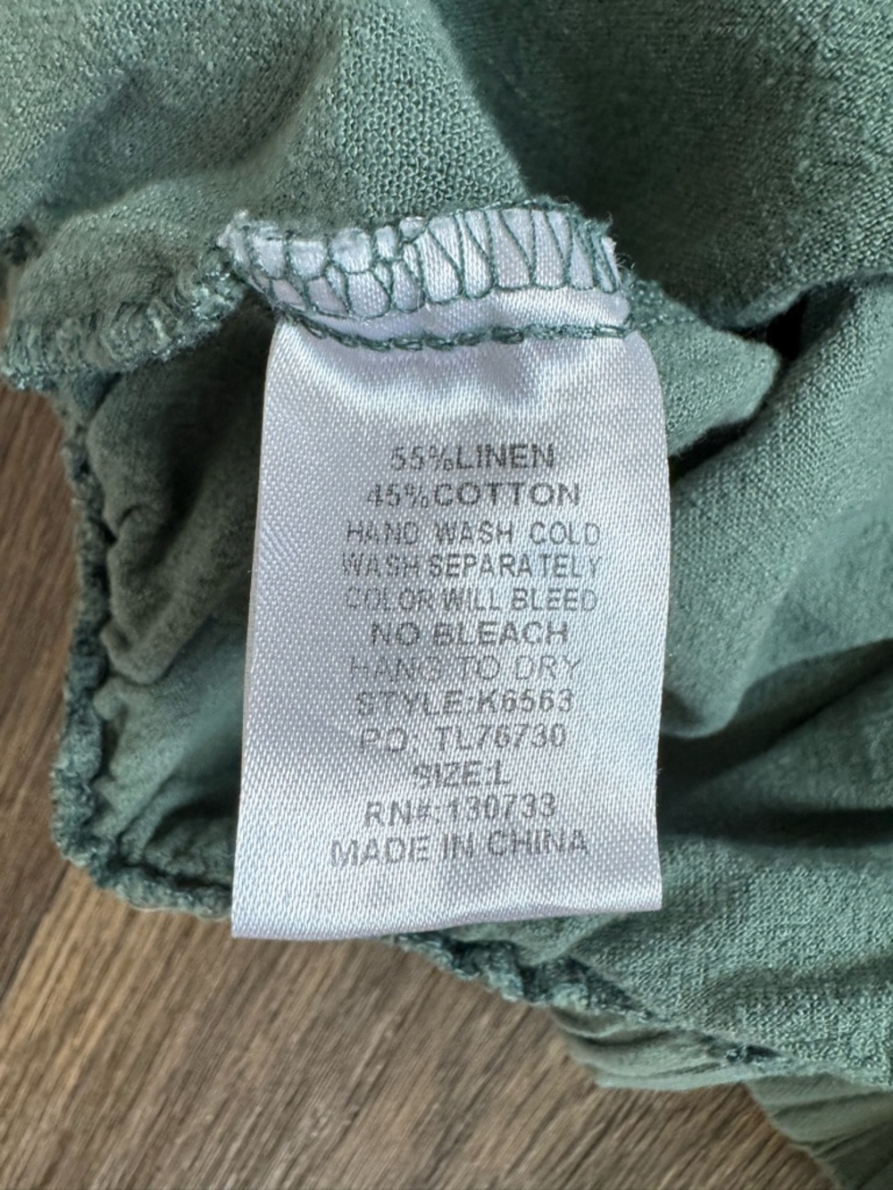 Umgee Green Linen Cotton Capri Pants Elastic Waist Pockets Wide-Leg Ruffle L - Picture 6 of 8